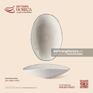 Đĩa salad méo 31 x 21cm - Ưu Đàm