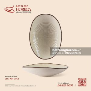 Đĩa salad méo 31 x 21cm - Trứng Sáo