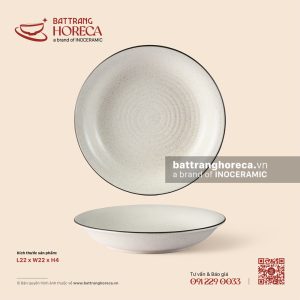 Đĩa salad tròn loe 22cm - Ưu Đàm
