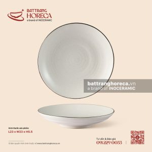 Đĩa salad tròn vát 23cm - Ưu Đàm