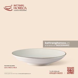 Đĩa salad tròn vát 23cm - Ưu Đàm