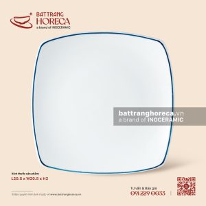 Đĩa vuông cắt 20.5cm - Minh Nguyệt chỉ xanh