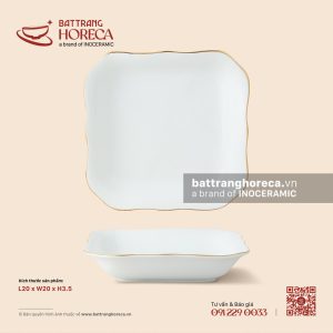 Đĩa vuông sâu 20cm - Minh Nguyệt chỉ vàng