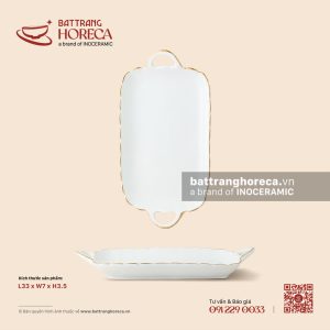 Khay chữ nhật 2 tai 33 x 7cm - Minh Nguyệt chỉ vàng