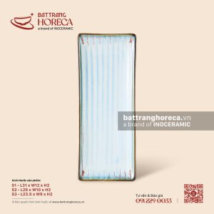 Khay chữ nhật vân chuối dài - Diêm Lam