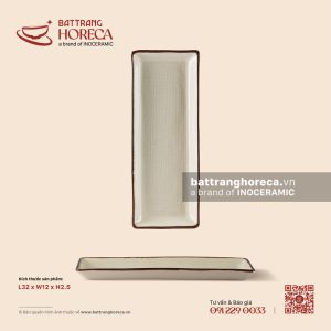 Khay chữ nhật dài 32 x 12cm - Trứng Sáo