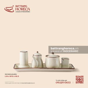 Khay hũ đựng gia vị 34 x 10cm - Trứng Sáo
