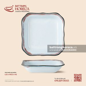 Khay vuông lượn 22cm - Diêm Lam