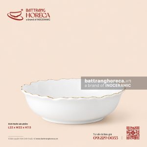 Tô (bát) hoa 22cm - Minh Nguyệt chỉ vàng