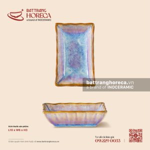 Bát (đĩa) gia vị chữ nhật lượn 10 x 6cm - Tuyết Hồng