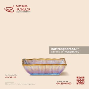 Bát (đĩa) gia vị chữ nhật lượn 10 x 6cm - Tuyết Hồng