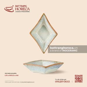 Bát (đĩa) gia vị chữ nhật nhọn 15 x 10.5cm - Khói Lam