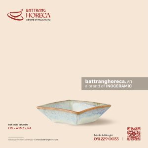 Bát (đĩa) gia vị chữ nhật nhọn 15 x 10.5cm - Khói Lam