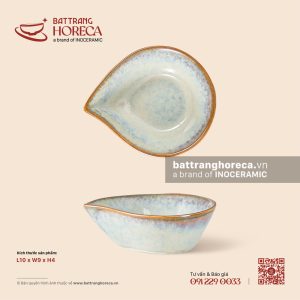 Bát (đĩa) gia vị giọt nước 10 x 9cm - Khói Lam