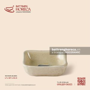 Bát (đĩa) gia vị vuông 7cm - Chép Lam