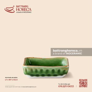 Bát (đĩa) gia vị vuông lượn 7cm - Lục Bảo