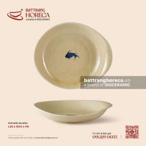 Bát (đĩa) salad méo 28 x 24cm - Chép Lam
