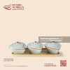 Bộ 3 hũ mứt tim kèm khay gỗ 31 x 11cm - Khói Lam