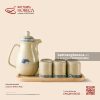 Bộ khay bình nước kèm 6 cốc 33.5 x 18cm - Chép Lam