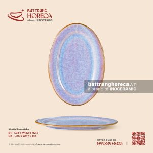 Đĩa bầu dục (oval) lá - Tuyết Hồng