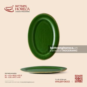 Đĩa bầu dục (oval) lá - Lục Bảo