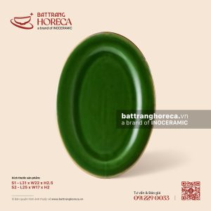 Đĩa bầu dục (oval) lá - Lục Bảo