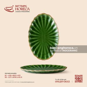 Đĩa bầu dục (oval) múi - Lục Bảo