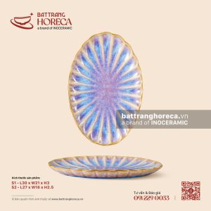 Đĩa bầu dục (oval) múi - Tuyết Hồng