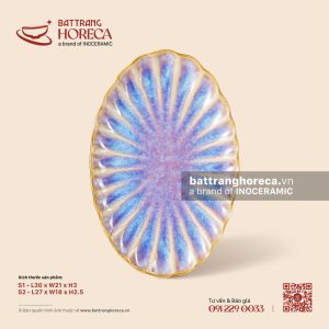 Đĩa bầu dục (oval) múi - Tuyết Hồng