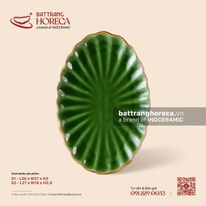 Đĩa bầu dục (oval) múi - Lục Bảo