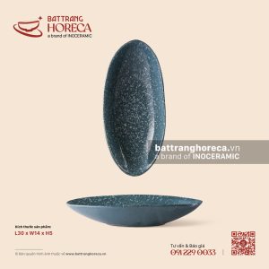 Đĩa bầu dục (oval) salad sâu 30 x 14cm - Tinh Vũ