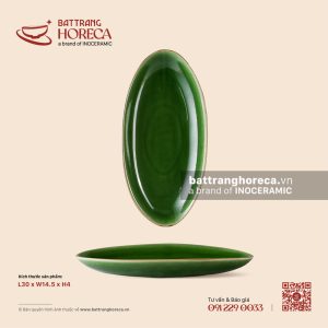 Đĩa bầu dục (oval) sâu lòng 30 x 14.5cm - Lục Bảo