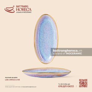 Đĩa bầu dục (oval) sâu lòng 30 x 14.5cm - Tuyết Hồng