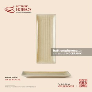 Đĩa chữ nhật vân chuối dài 25 x 10cm - Chép Lam