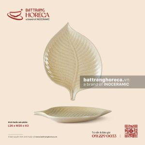Đĩa lá trầu 26 x 20cm - Chép Lam