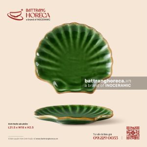Đĩa sò 21.5 x 18cm - Lục Bảo