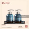 Khay 2 bình đựng sữa tắm dầu gội 22 x 10cm - Lam Vân