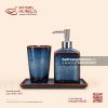 Khay bình đựng nước rửa tay kèm cốc sứ vát 22 x 10cm - Lam Vân