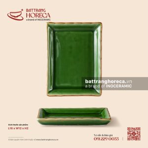 Khay chữ nhật lượn 16 x 12cm - Lục Bảo