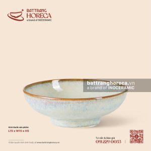 Tô (bát) nông chân cao 15cm - Khói Lam