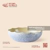 Bát bầu miệng lượn sóng chân cao 26cm - Rêu Phong