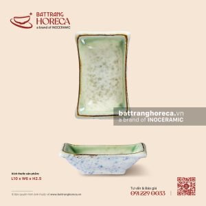 Bát (chén) chấm chữ nhật 10 x 6cm - Rêu Phong