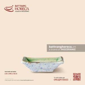 Bát (chén) chấm chữ nhật 10 x 6cm - Rêu Phong