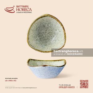 Bát (chén) chấm tam giác 8cm - Rêu Phong
