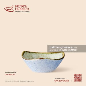 Bát (chén) chấm tam giác 8cm - Rêu Phong