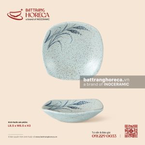 Bát (đĩa) gia vị vuông ảo 8.5cm - Bông Lau