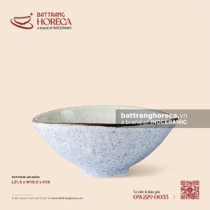 Bát méo (bát Nhật) 21.5 x 19.5cm - Rêu Phong
