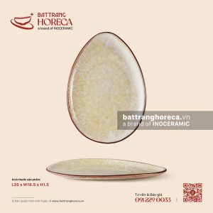 Đĩa bầu dục nhọn (đĩa trứng) 26 x 18.5cm - Sương Ngà