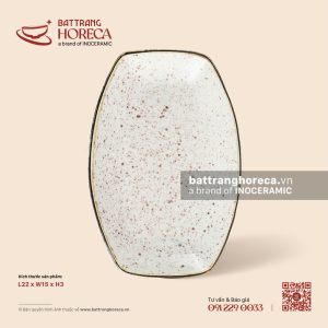 Đĩa bầu dục (oval) bo cạnh 22 x 15cm - Ngọc Thạch