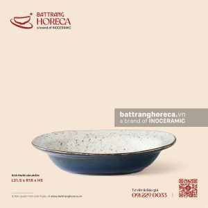 Đĩa bầu dục sâu (oval) vành 21.5 x 18cm - Ngọc Thạch